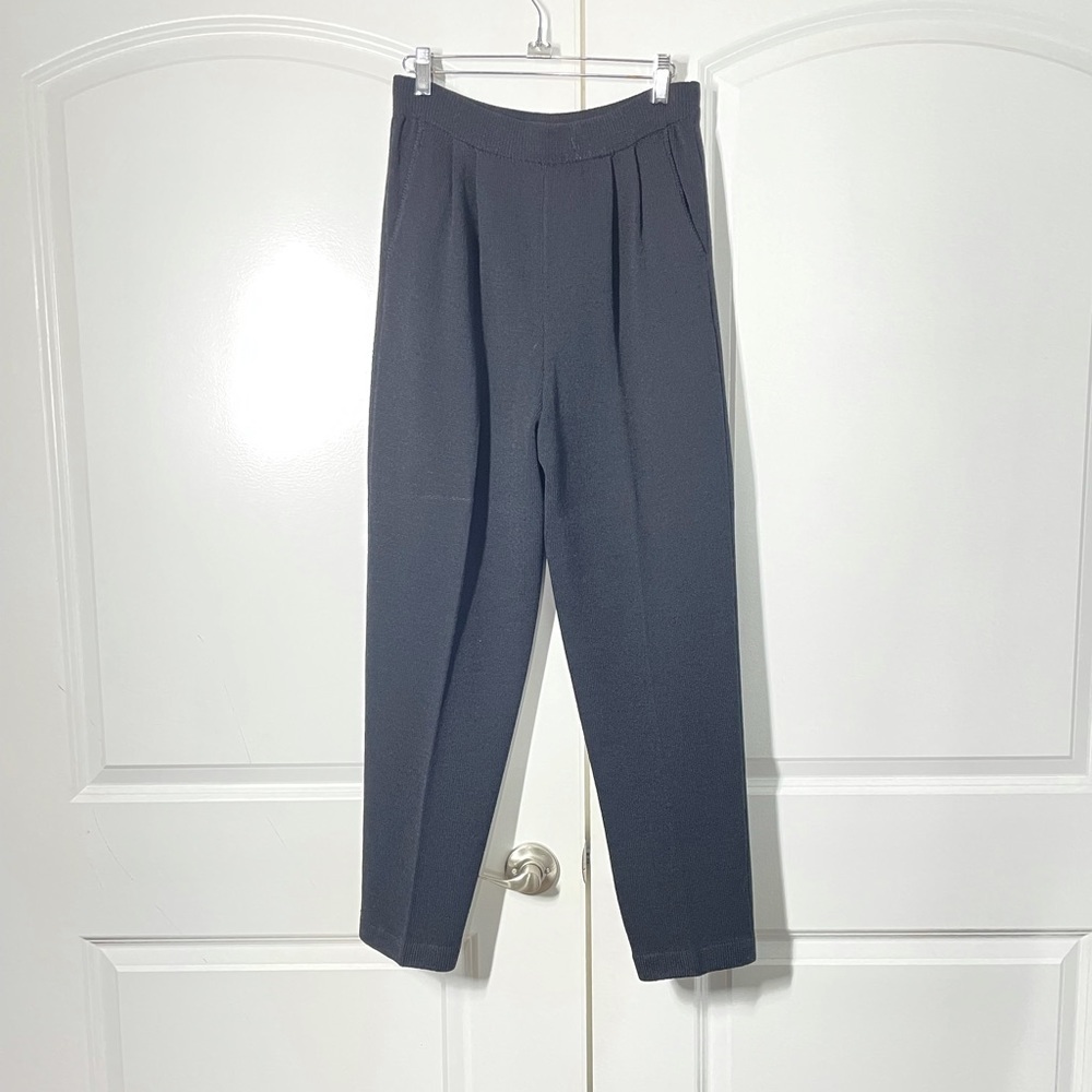 St.John Sports Black Santana Knit Relaxed Fit Pants size 2